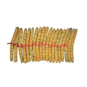 Set of 19 x 15” Fabric Padded Hangers Gold with Green and Light Red Design